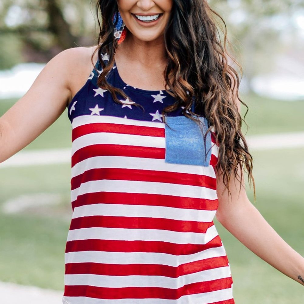 US Flag Racer Back Top - Picture 2 of 6